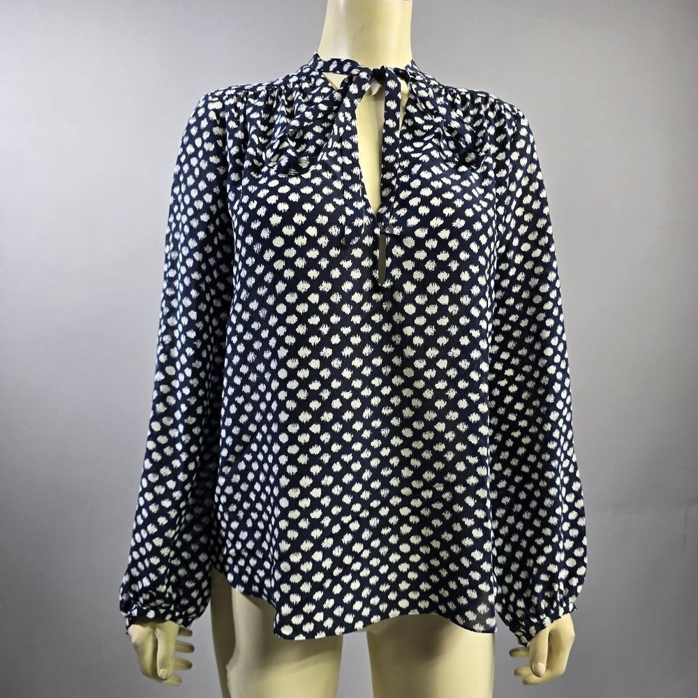 Theory Blue Long Sleeve Relaxed Blouse R6